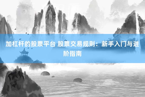 加杠杆的股票平台 股票交易规则：新手入门与进阶指南
