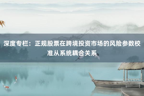 深度专栏：正规股票在跨境投资市场的风险参数校准从系统耦合关系