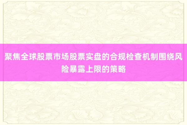 聚焦全球股票市场股票实盘的合规检查机制围绕风险暴露上限的策略