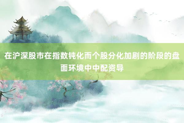 在沪深股市在指数钝化而个股分化加剧的阶段的盘面环境中中配资导