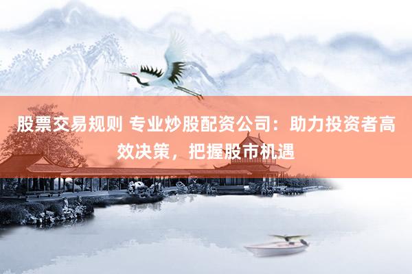 股票交易规则 专业炒股配资公司:助力投资者高效决策,把握股市机遇