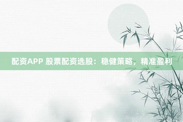 配资APP 股票配资选股:稳健策略,精准盈利
